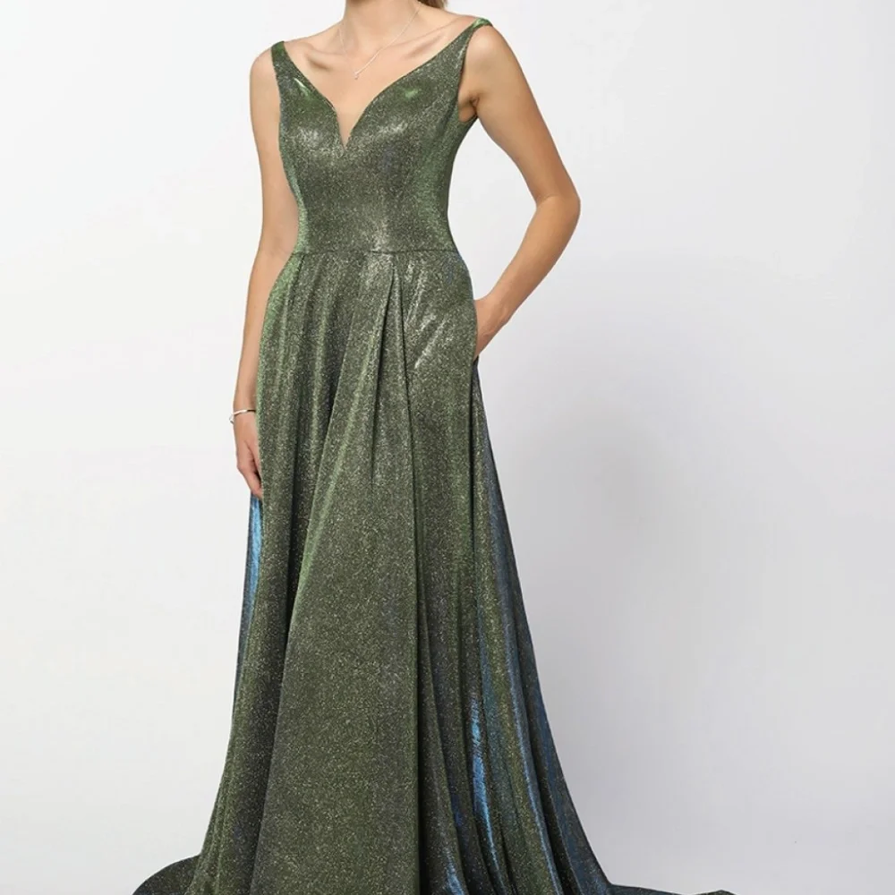 Sleeveless V-Neck A-Line Open Back Dress NXR274